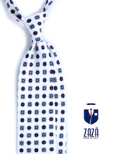 GIUSY unlined tailored white tie in linen/silk